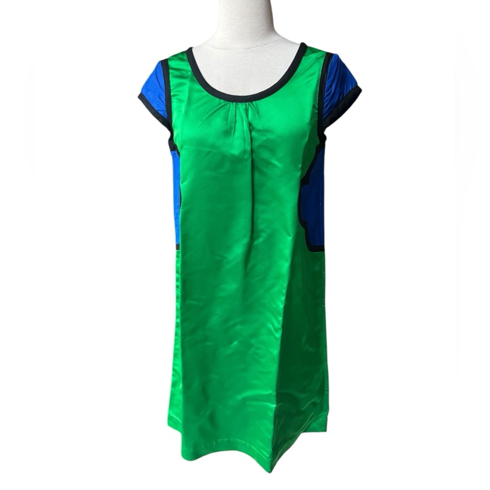 Only Green and Blue Colorblock Midi Dress